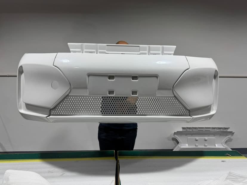 Modular front bumper — finished thermoformed assembly