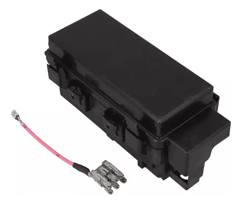 Finished fuse lid cap assembly with wiring harness